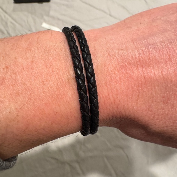 Tateossian Pop Rigato Double Wrap Leather Bracelet - Picture 2 of 6